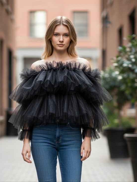Fashion Nova Tops - Fashion Nova Extra Fabulous Mesh Tulu Top. Brand New With Tags. Size Xl